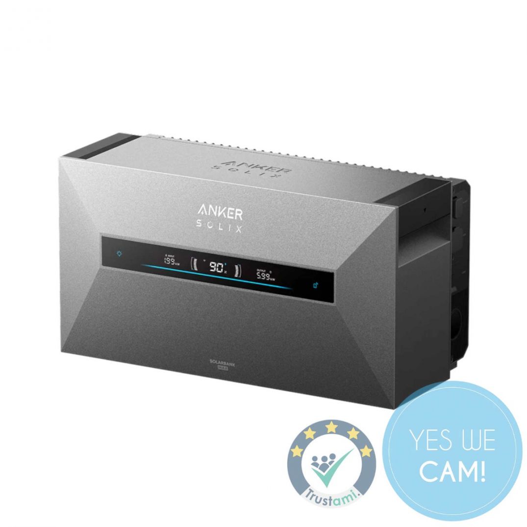 Anker SOLIX Solarbank Max AC Heimspeicher mit integriertem Display in Frontansicht