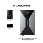 Kompletter Lieferumfang des Anker V1 Ladegeräts – inklusive drehbarer Halterung und RFID-Karte für Zugriffskontrolle