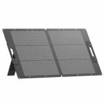 Bluetti PV100 faltbares Solarpanel mit 100 W Leistung in aufgeklappter Schrägansicht für mobile Stromversorgung