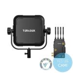 Teradek Bolt 6 XT MAX Set mit 10K RX in Frontansicht mit Gold-Mount-Platten