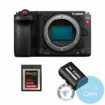 Canon EOS C50 Cinema Kamera mit CFexpress 256GB Speicherkarte und LP-E6P Akku im Battery Bundle