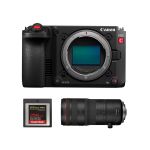 Canon EOS C50 Cinema Bundle inklusive RF 24-105mm F2.8 L IS USM Z Objektiv und 256 GB CFexpress B Speicherkarte, Studioaufnahme