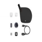 DJI Mic Mini 2 Transmitter Lieferumfang mit Frontabdeckungen, Windschutz, Magnet, Tasche und Ladekabel