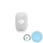 DJI Mic Mini 2 Transmitter in Shimmer White mit DJI Logo in der Frontansicht