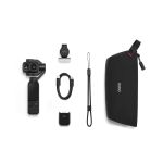 DJI Osmo Pocket 4P Standard Combo mit Kamera, Fülllicht und Zubehör in der Draufsicht