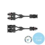 DJI Power Solar Panel MC4 Parallel Cable zur Parallelschaltung von zwei Solarpanels für DJI Power 1000 und 1000 V2 in Frontansicht auf hellem Hintergrund