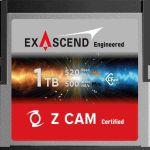 Exascend Cfast 256GB Essential Speicherkarte Frontansicht mit 4K Unterstützung und 550 MB/s Geschwindigkeit
