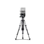 LIBEC LX-ePed 2 Studio Kamera-Pedestal in kompakter Transportposition mit eingefahrenem Hubsystem