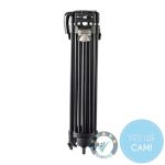 LIBEC QL-40B Quick Lock Tripod in zusammengeklappter Frontansicht mit kompaktem Transportmaß