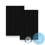 Aufgestelltes Sunshare Ray Black 200W Solarmodul in leichter Neigung