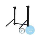 Sunshare Ray Railing Bracket als Metall-Balkonhalterung in schwarzer Ausführung in der Frontansicht als Freisteller vor hellem Hintergrund