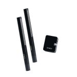 SYNCO D2 Wireless Funkmikrofonsystem mit zwei Richtmikrofonen und schwarzem Receiver für professionelle Tonaufnahmen.