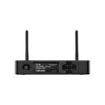 Teradek Prism Flex Mk II 4K-Decoder in gerader Frontansicht mit OLED-Display, Navigationstasten und zwei Antennen