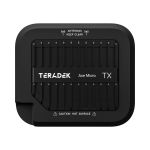 Teradek Ace Micro TX Videosender in der Vorderansicht mit Kühlrippen, Produktlogo