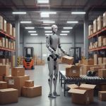 Unitree H2 humanoider Roboter im Lager – Paketlogistik & Automatisierung
