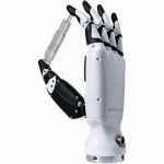 Unitree Inspire Robots RH56DFX-2R dexteroeuse Roboterhand ohne Handgelenk in Seitenansicht mit geoeffnetem Daumen