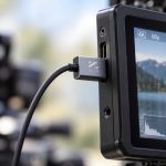 ZILR 4Kp60 Hyper Thin HDMI Kabel angeschlossen an einen externen 4K Monitor für professionelles Video Monitoring.