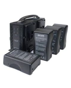 Axcom V-Mount Ladegerät + 4 U-SVLO-150 Akkus