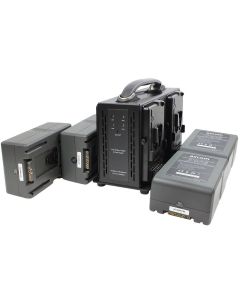 Axcom V-Mount Ladegerät + 4 U-SVLO-190 Akkus