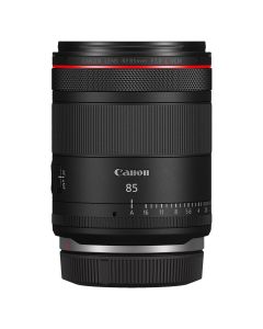 Seitenansicht des Canon RF 85mm F1.4L VCM mit Streulichtblende ET-73C
