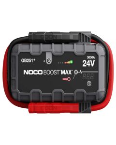 NOCO GB251 Boost Max 24V 3000A Jump Starter in Frontansicht mit Batterieklemmen 