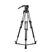 LIBEC H45 Fluidkopf des HS-450Q in der Seitenansicht mit Schwenkarm und Kameraplatte